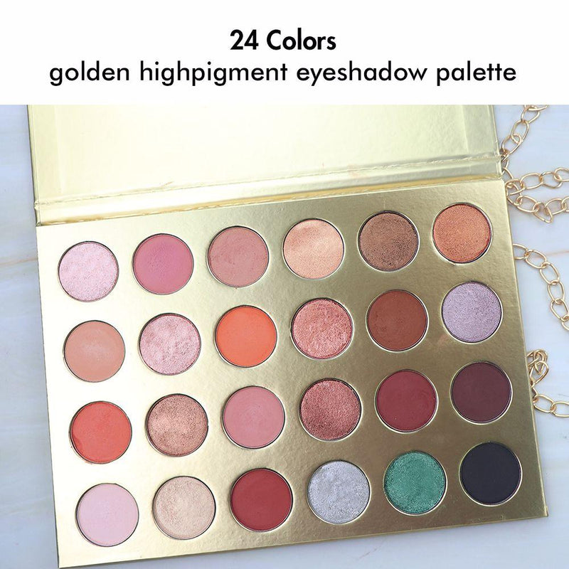 Paleta de sombras de ojos doradas de 24 colores
