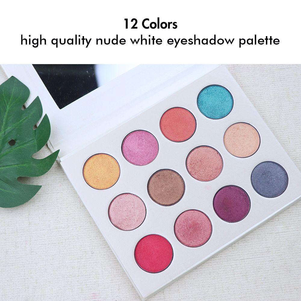 Paleta de 12 sombras de ojos White Shimmer de alta calidad