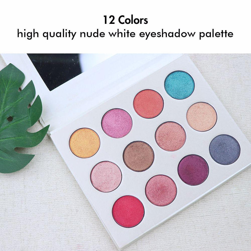 Paleta de 12 sombras de ojos White Shimmer de alta calidad