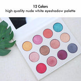 Paleta de 12 sombras de ojos White Shimmer de alta calidad