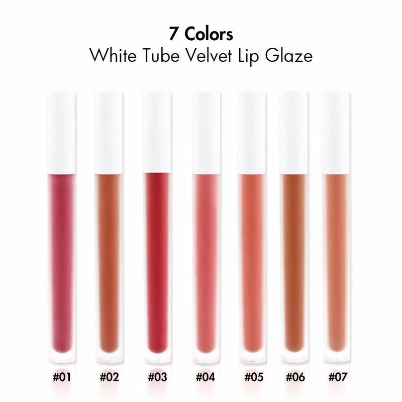 7 Colors White Tube Velvet Lip Glaze