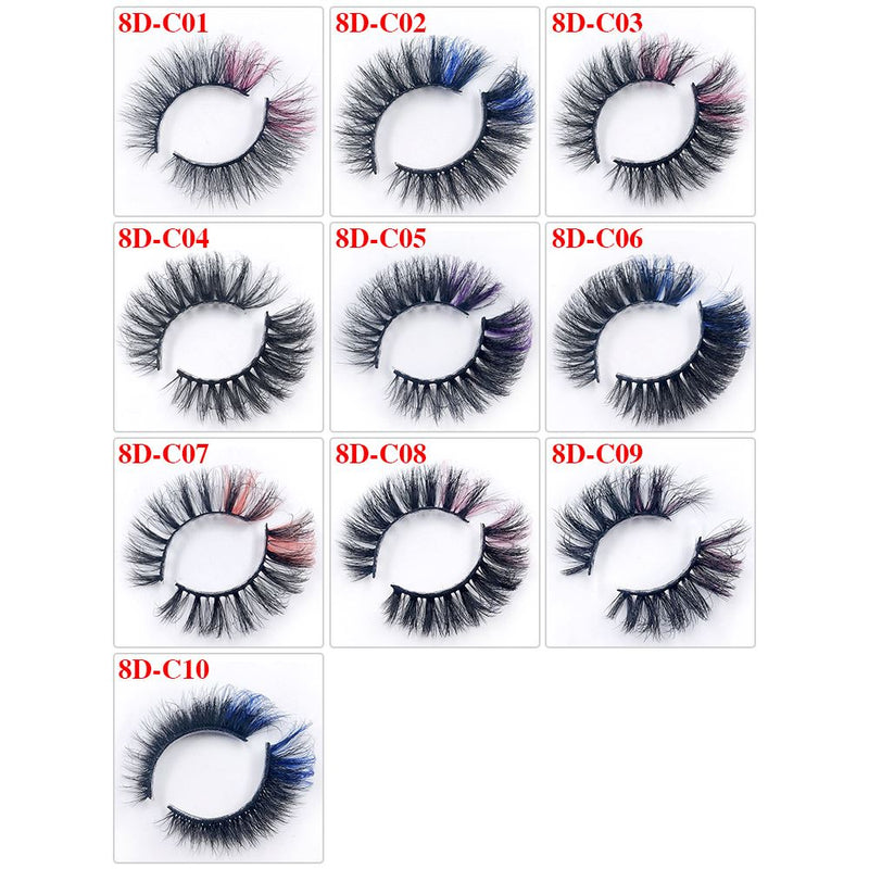 Colorful Imitation Mink Hair 18mm Fried Hair False Eyelashes