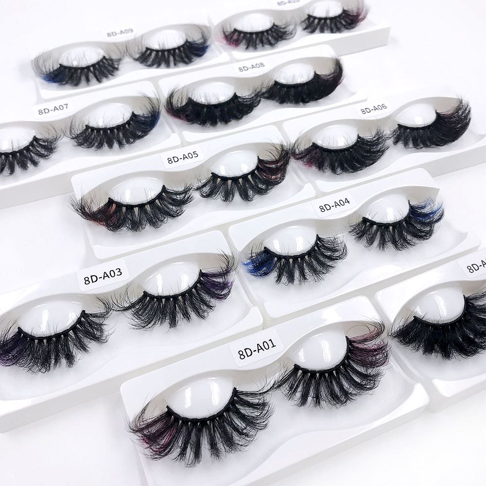 8D Eye End Colorful Fried Hair Thick Exaggerated False Eyelashes