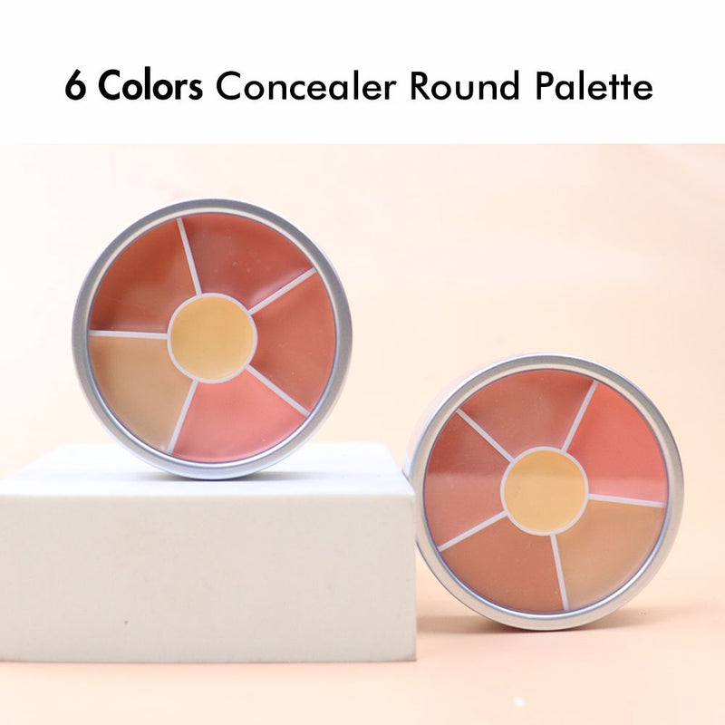 Marque de distributeur de correcteur végétalien de palette de correcteur de pleine couverture blanche de 6 couleurs