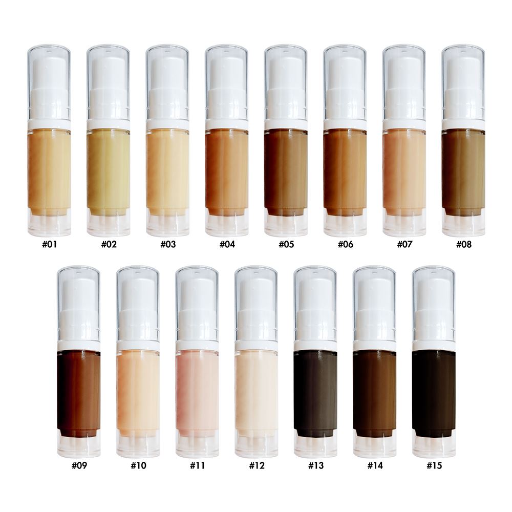 【Livraison gratuite】 Ensemble d'échantillons de 20 pièces Ensemble complet de fond de teint liquide crémeux et de poudre compacte pressée