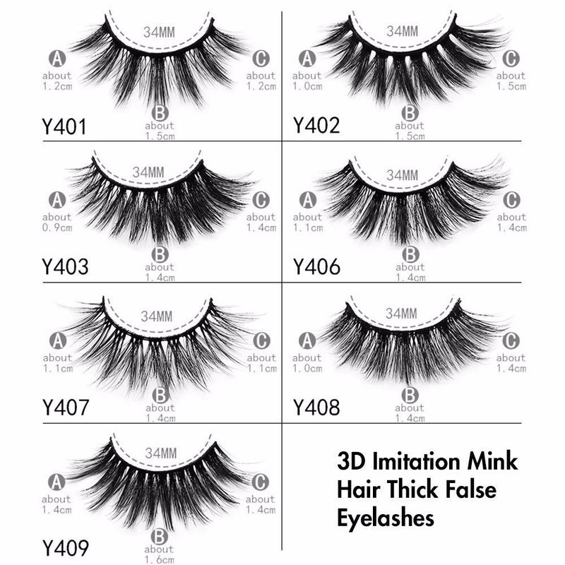 10 Pairs 3D Imitation Mink Hair Curl Thick False Eyelashes Wholesale - MSmakeupoem.com