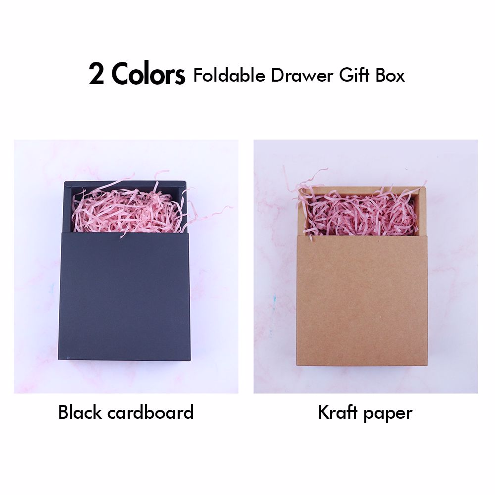 Medium Foldable Empty Gift Box Elegant Drawer Gift Packaging Kraft Box OEM