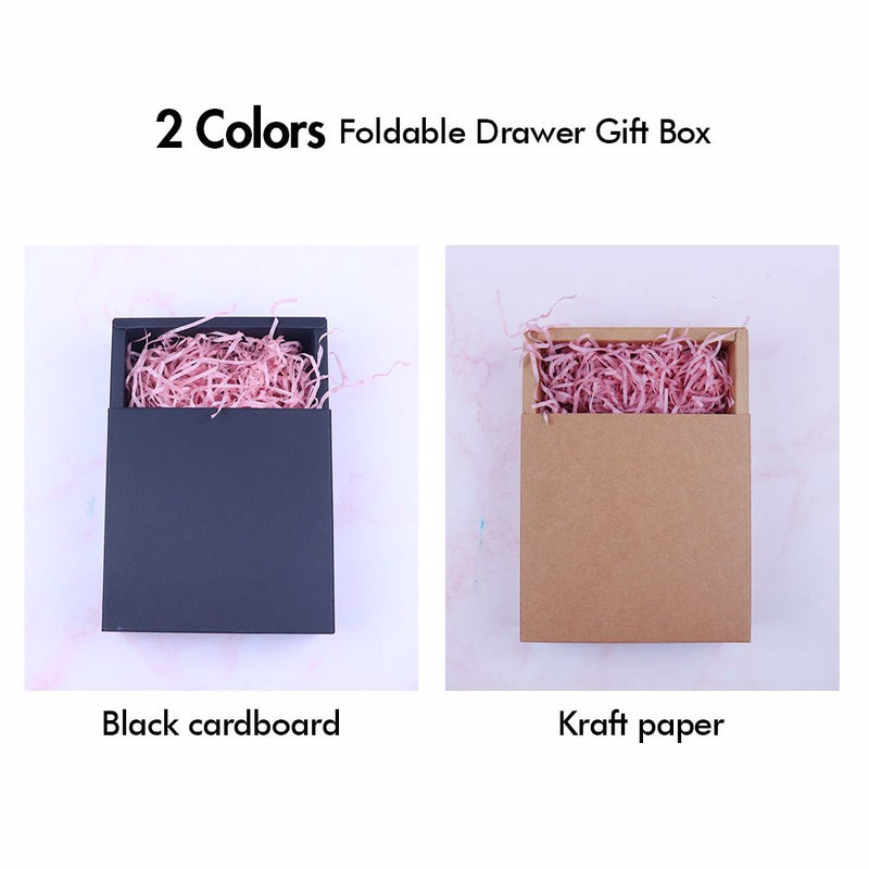 Medium Foldable Empty Gift Box Elegant Drawer Gift Packaging Kraft Box OEM