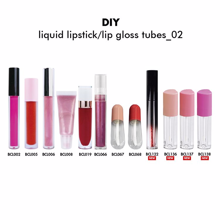 Lápiz labial líquido DIY / Tubo redondo de brillo labial 02