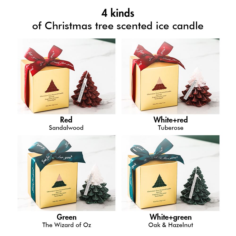 4 tipos de velas de hielo con aroma a árbol de Navidad