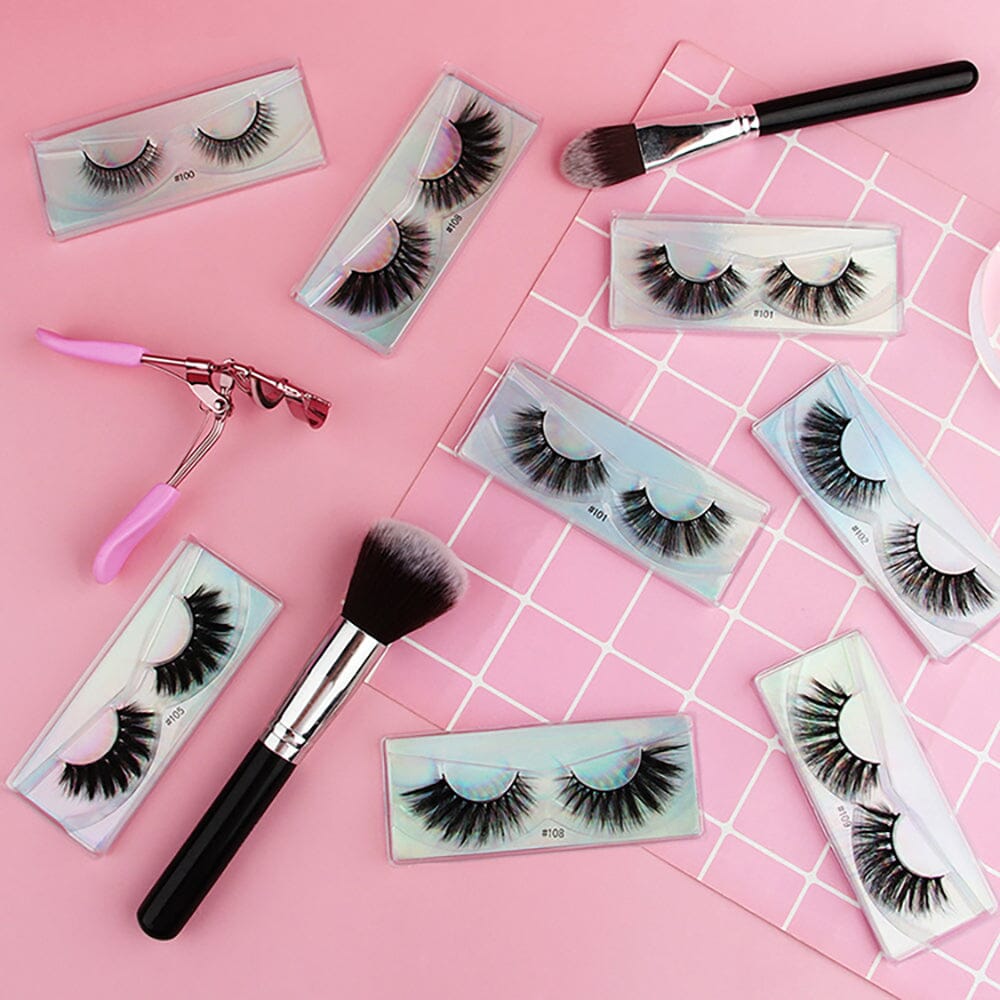 1 pair of 3D imitation mink false eyelashes laser box
