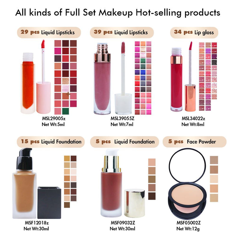 【Kostenloser Versand】 Musterset mit 296 Stück Alle Arten von Full Set Makeup Hot-Selling-Produkten
