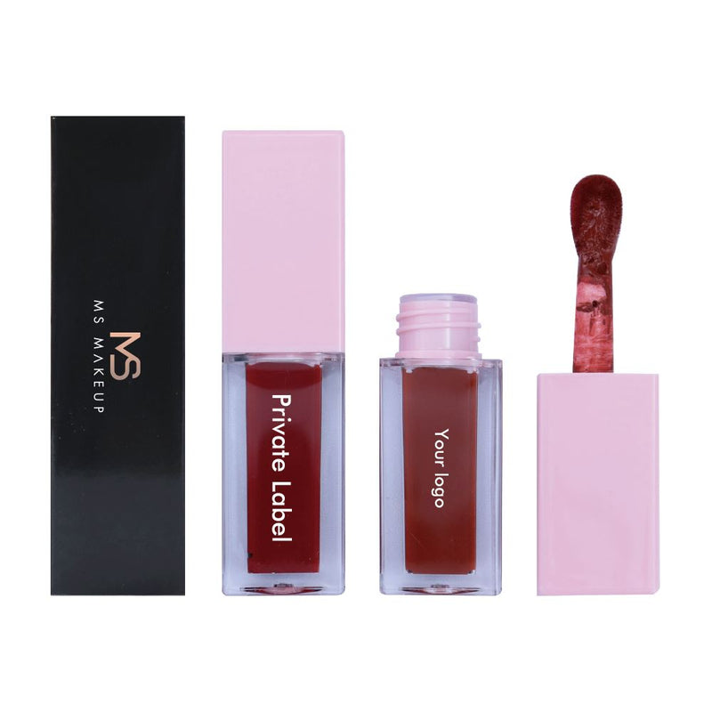 25 Color Pink Square Cover Large Brush Head Matte Liquid Lipstick