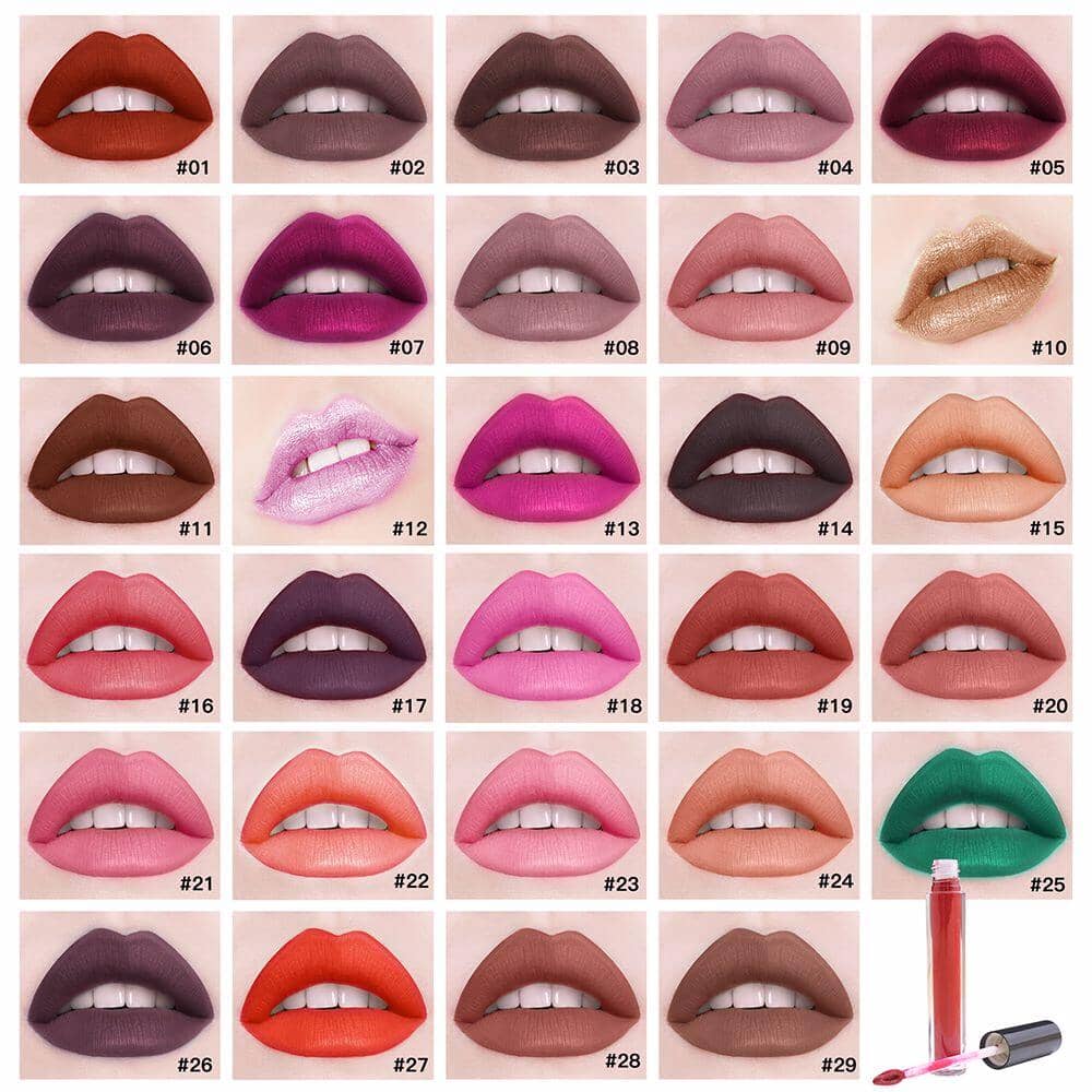 29 Colors Black Lid Round Tube Liquid Lipstick - MSmakeupoem.com