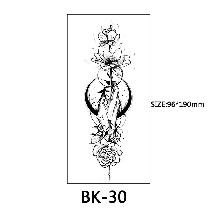 40 Kinds of Sketch Flower Tattoo Stickers