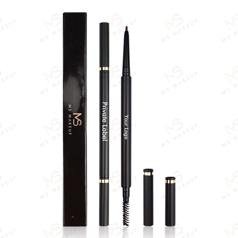 Lápiz de cejas de tubo negro de 6 colores【30PCS Envío gratis y logotipo impreso gratis】
