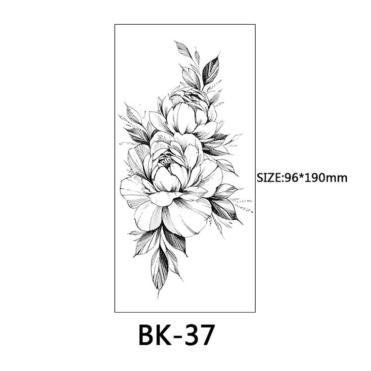 40 Kinds of Sketch Flower Tattoo Stickers