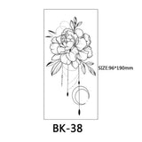 40 Kinds of Sketch Flower Tattoo Stickers