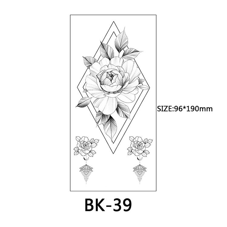 40 Kinds of Sketch Flower Tattoo Stickers