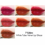 7 Colors White Tube Velvet Lip Glaze
