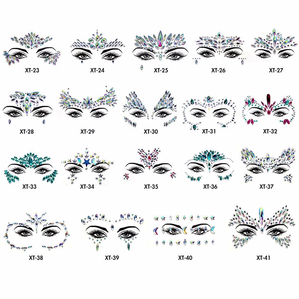 41 Kinds of Acrylic Diamond Stickers for Face