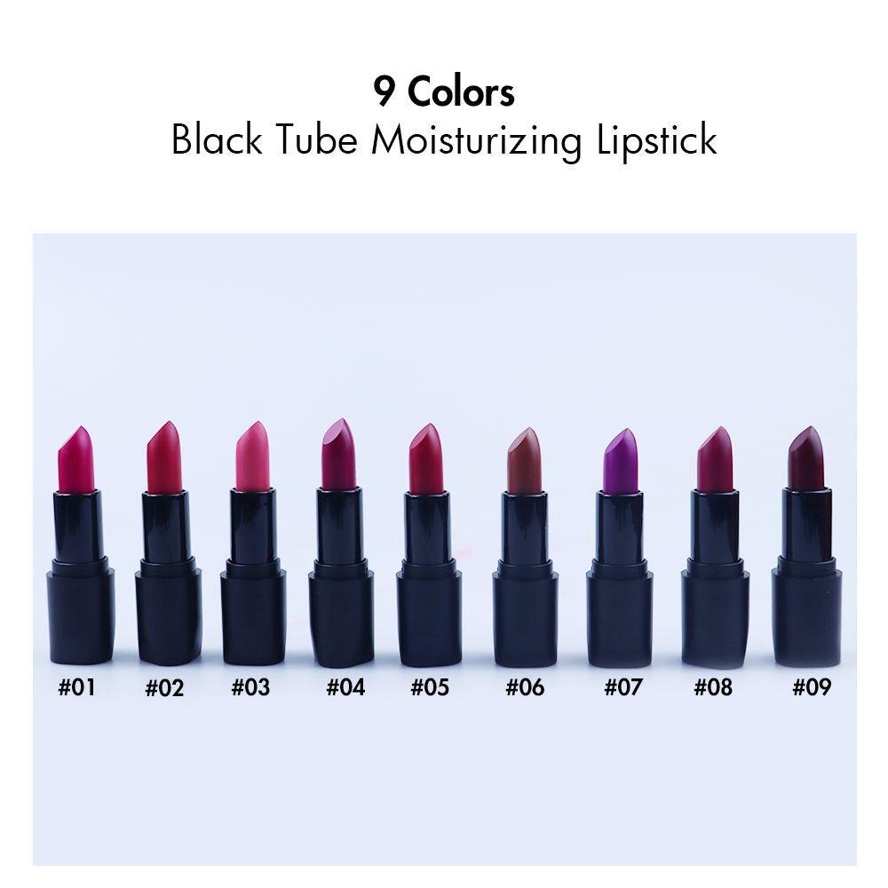 9 color black tube moisturizing lipstick(50pcs free shipping)