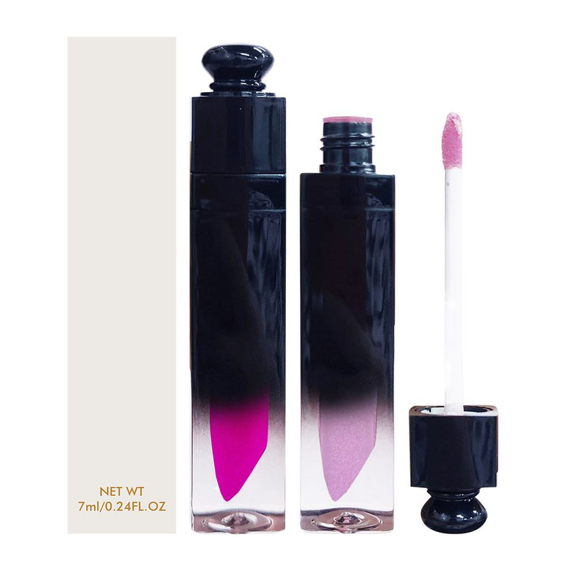 Barra de labios líquida de tubo degradado negro mate antiadherente de 39 colores (#31-#39)