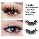 False Eyelashes 1 Pair With Yellow Moon (Mink hair)