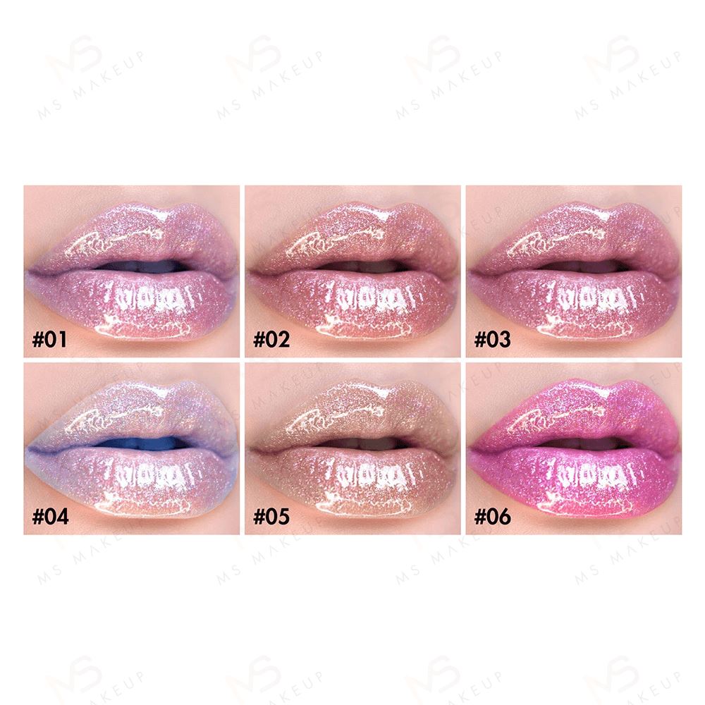 6 Colors Holographic squeeze tube Lip Glosses
