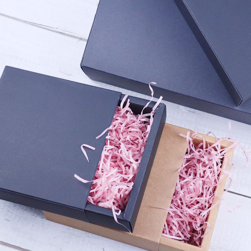 Small Foldable Empty Gift Box Elegant Drawer Gift Packaging Kraft Box OEM