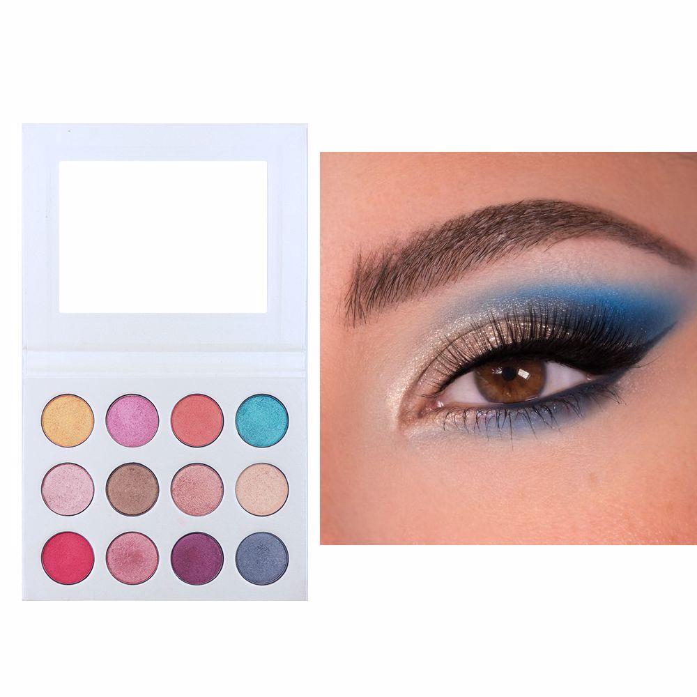 Paleta de 12 sombras de ojos White Shimmer de alta calidad
