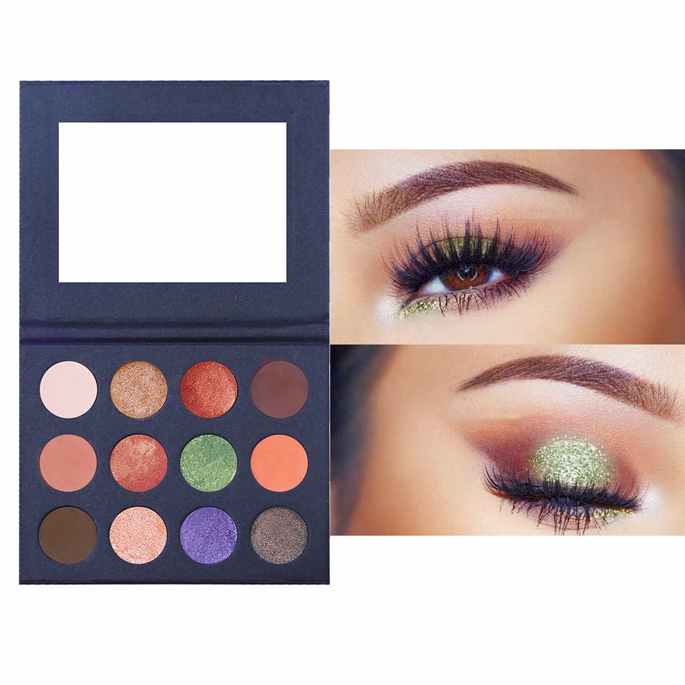 12 Farben Candy Color Black Lidschatten-Palette