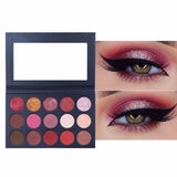 Paleta de sombras de ojos de 15 colores, negro, marrón rojizo
