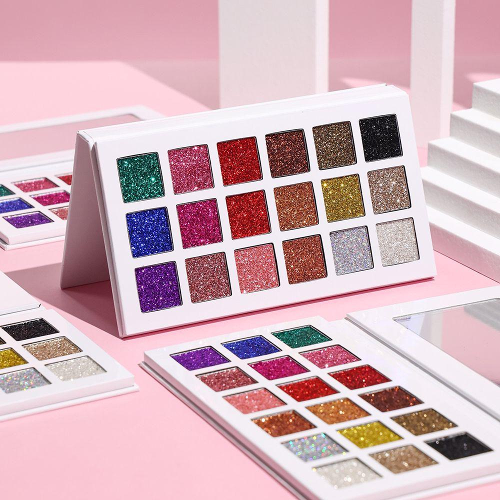 18 Colors Gliter White Eyeshadow Palette - MSmakeupoem.com