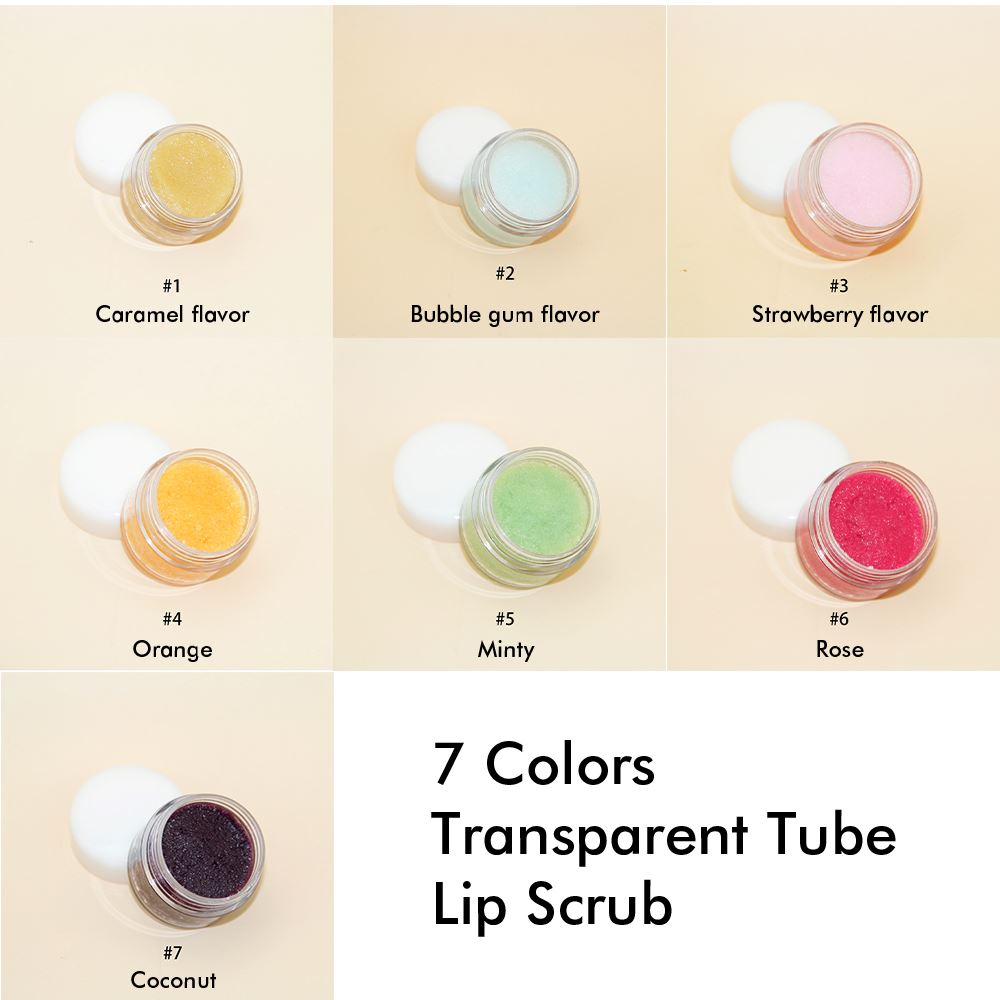 7 Flavors Transparent Tube Lip Scrub