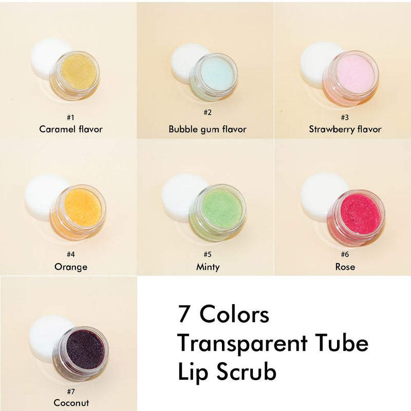 7 Flavors Transparent Tube Lip Scrub