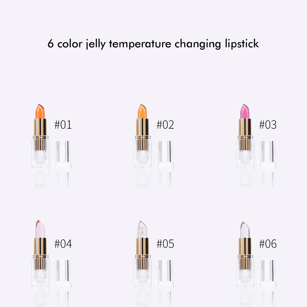 6 color jelly temperature changing lipstick