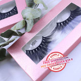 【SAMPLE】False Eyelashes 1 Pair With Square Pink Box(Mink hair)  -【Free Shipping On Mix Order Over $39.9】