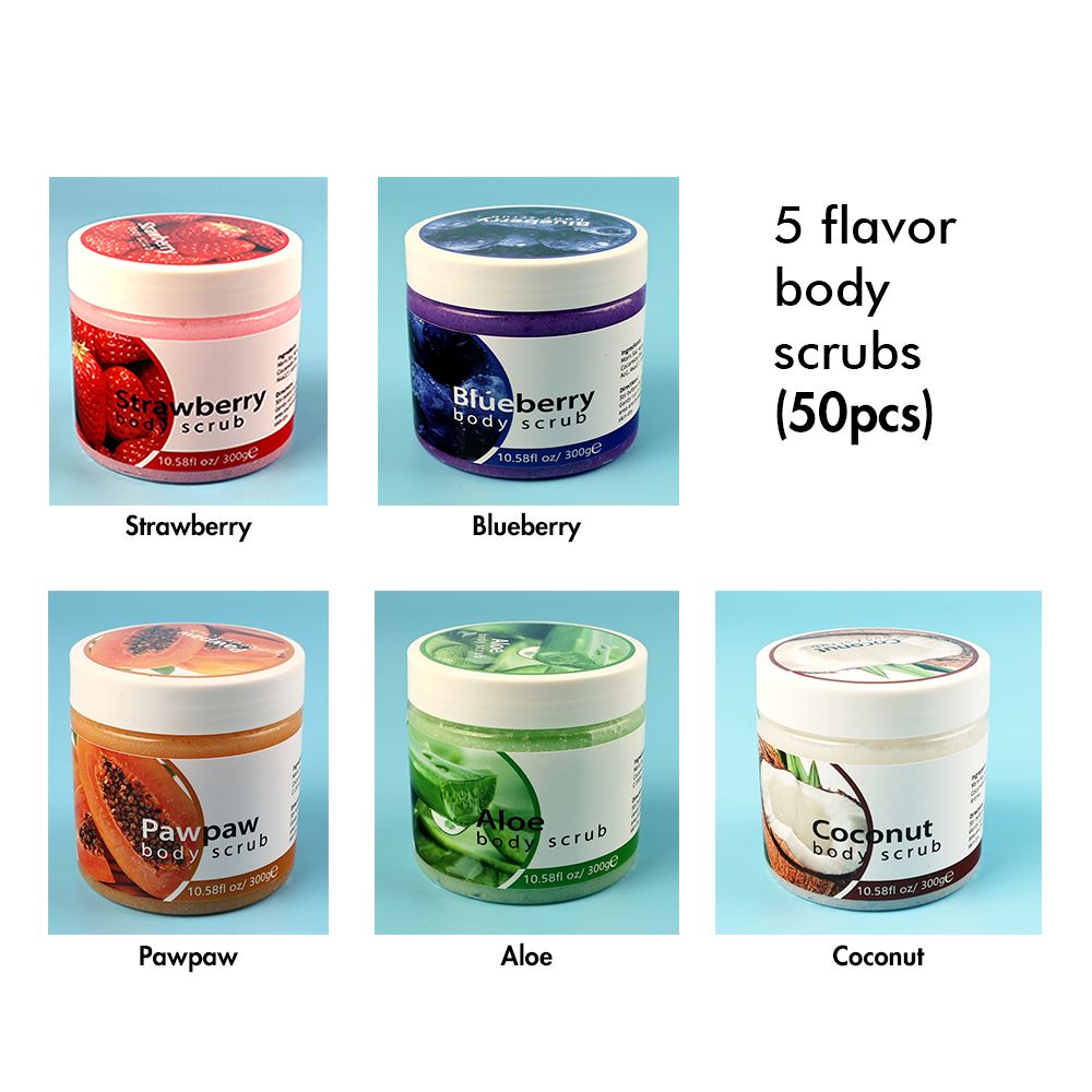 Körperpeelings mit 5 Geschmacksrichtungen (50 Stück)