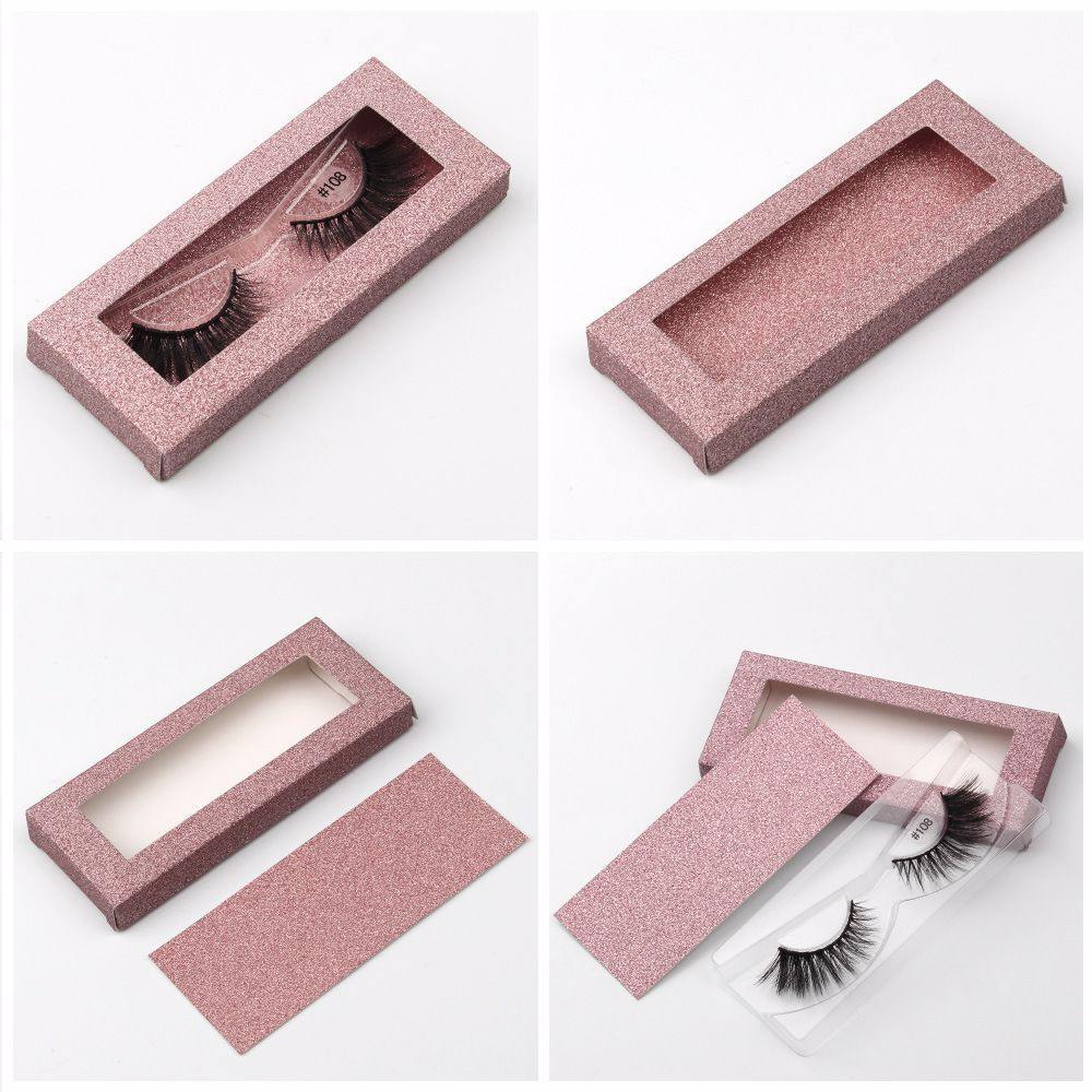 1 Pair 3d Imitation Mink Hair False Eyelashes with Square Nude Box - MSmakeupoem.com