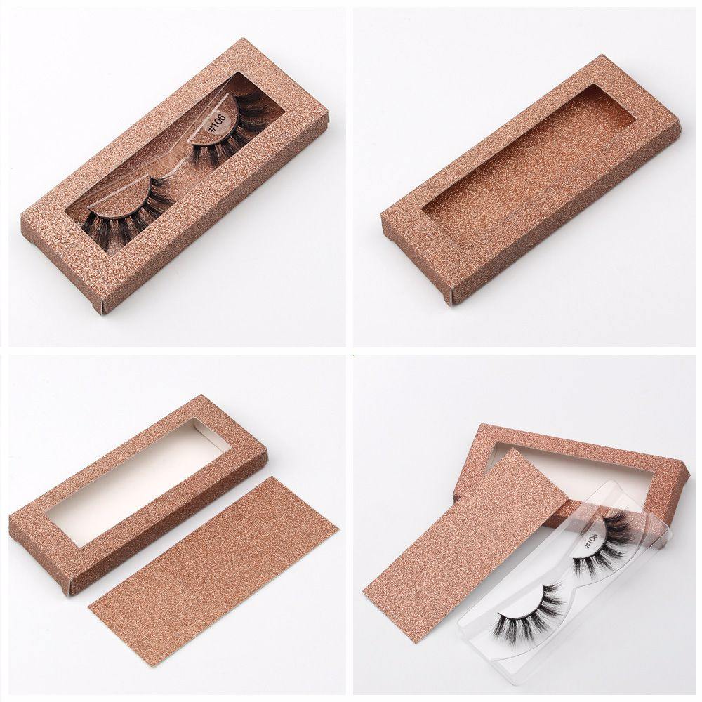 1 Pair 3d Imitation Mink Hair False Eyelashes with Square Black Box - MSmakeupoem.com