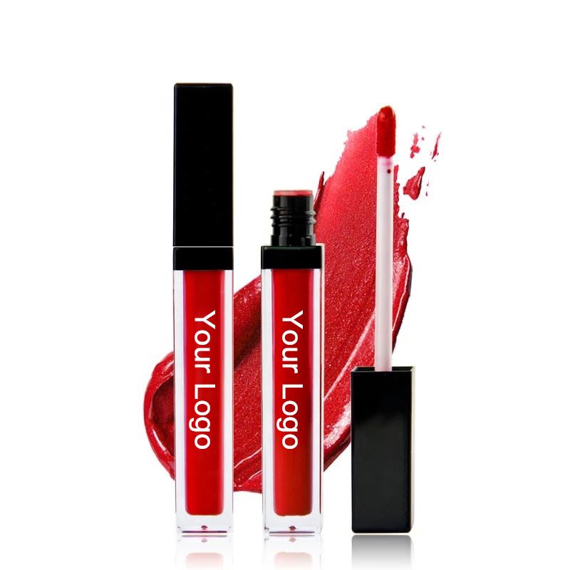 Barras de labios líquidas de tubo cuadrado con tapa negra de 43 colores (color # 01- # 33)