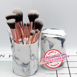10pcs marble brushes (with holder) - MSmakeupoem.com