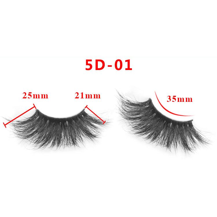 25mm 5D Cross Thick Mink Hair False Eyelashes #1-#33