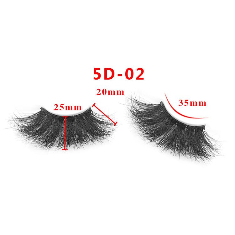 25mm 5D Cross Thick Mink Hair False Eyelashes #1-#33
