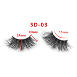 25mm 5D Cross Thick Mink Hair False Eyelashes #1-#33