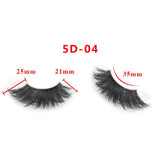 25mm 5D Cross Thick Mink Hair False Eyelashes #1-#33