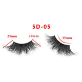 25mm 5D Cross Thick Mink Hair False Eyelashes #1-#33