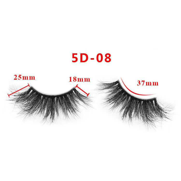 25mm 5D Cross Thick Mink Hair False Eyelashes #1-#33