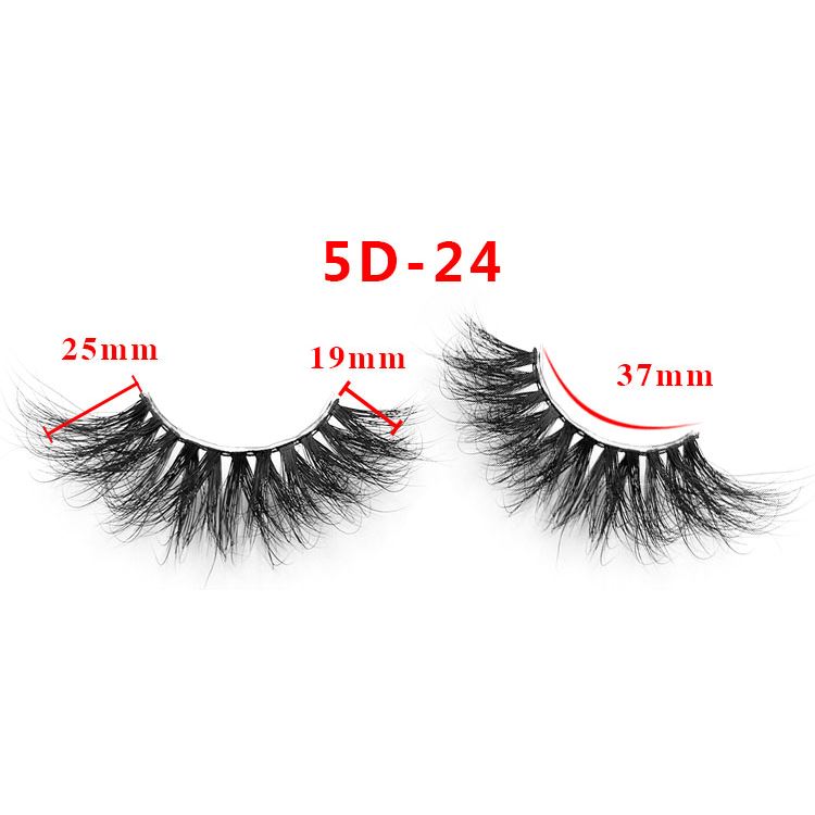 25mm 5D Cross Thick Mink Hair False Eyelashes #1-#33